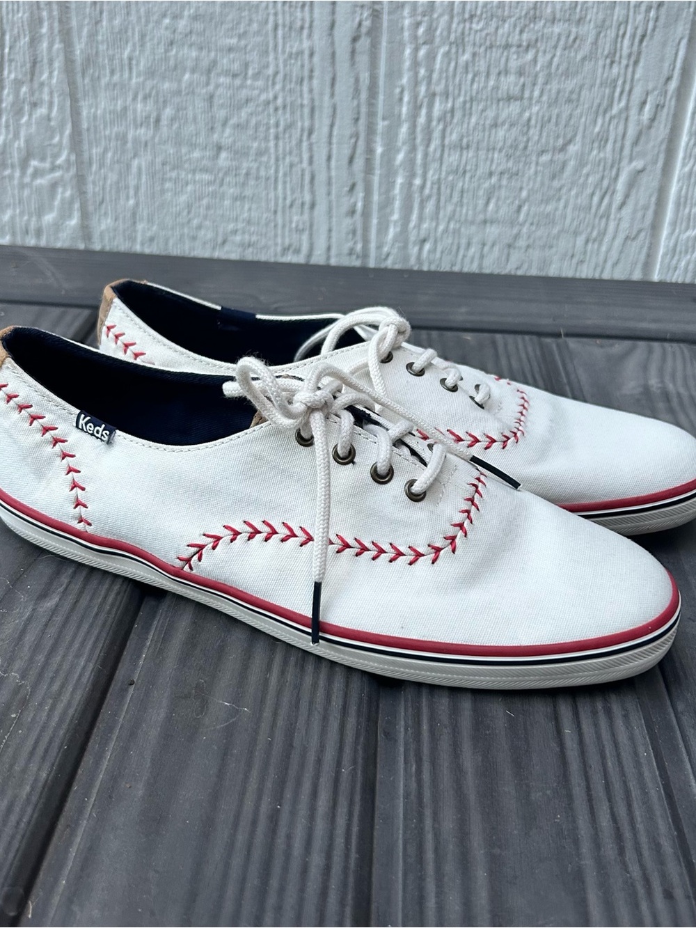 Keds Women’s 8.5 Baseball Stitch Canvas Sneakers
